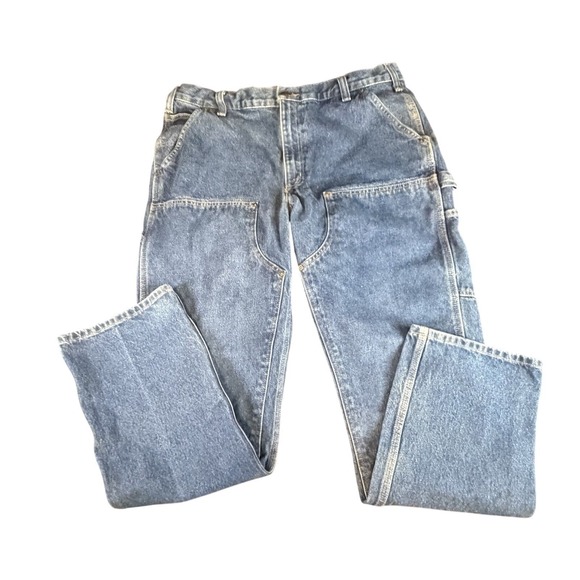 Carhartt 101609-415 Relaxed Fit Double Front Denim Logger Jeans Mens 38x34 Blue
